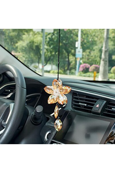 Generic Crystal Flower Car Rear View Mirror Pendant Car Hanging Ornament Luck...