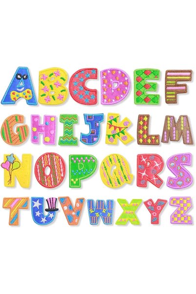 Generic Letter Iron on Patches, A-Z Small Letter Patches Alphabet Patches Adh...
