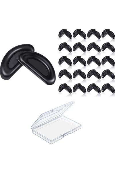 Generic 24Pairs Silicone Nose Pads for Eyeglasses, 15 x 7 x 1 mm Anti-Slip So...