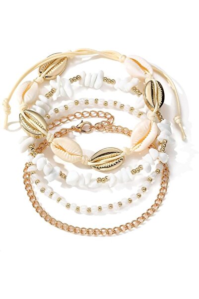 ELECDON Handmade Boho Shell Anklet for Women, Shell Ankle Bracelet Set for Wo...