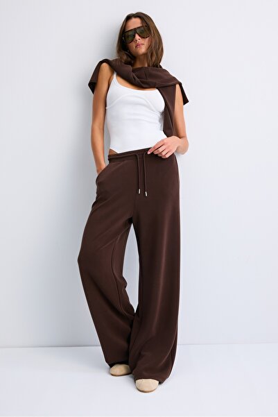 Stradivarius Yumuşak dokulu palazzo jogger pantolon