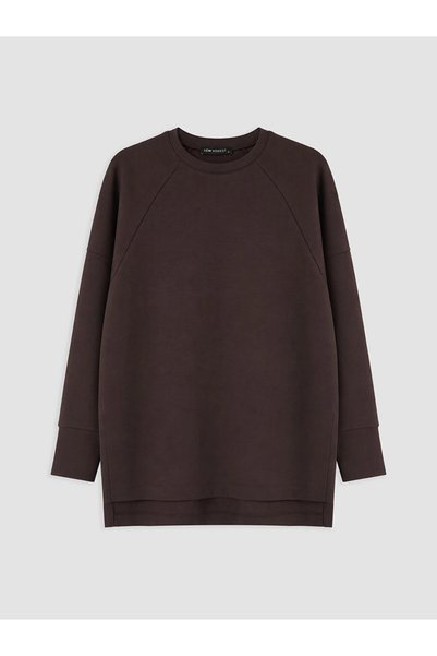 LC Waikiki Brown Soft Touch Women's Sweatshirt Tunic