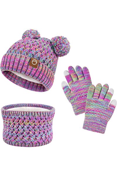 Generic Kids Winter Hat Gloves Scarf Set, Toddler Girls Boys Winter Hat Kids ...