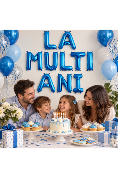ORIGINAL DEALS Σετ 10 μπλε μπαλόνια γράμματα από αλουμινόχαρτο, Χρόνια Πολλά,...