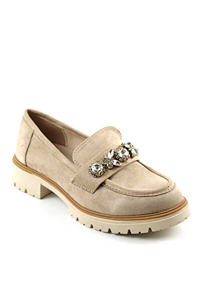 Generic Brand Pantofi de dama , comozi , cu accesoriu din pietre A10503-BEIGE