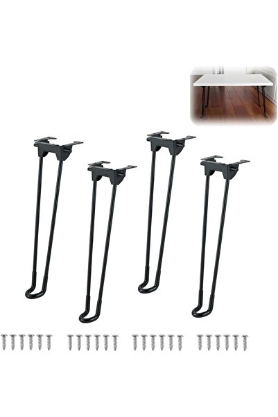 Generic أرجل طاولة قابلة للطي، أرجل أثاث معدنية قابلة للطي بطول 12.6 بوصة، مت...