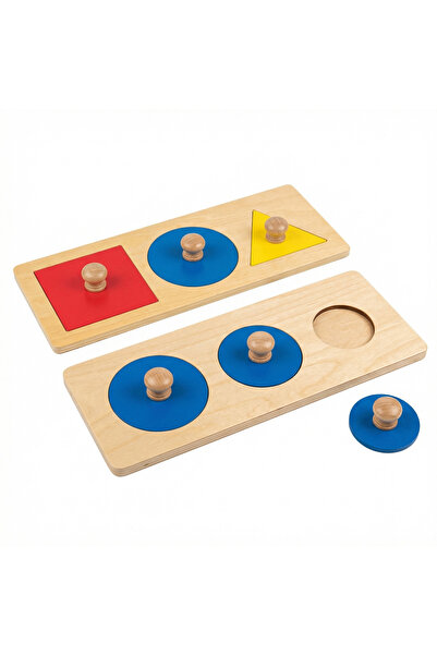 OEM Set de 2 Puzzle-uri Montessori cu forme geometrice