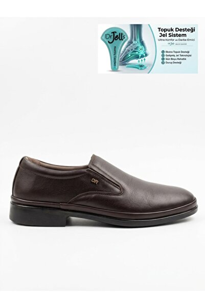 KOMCERO Dr. Jells Genuine Leather Heel Gel Supported Laceless Men's Comfortab...