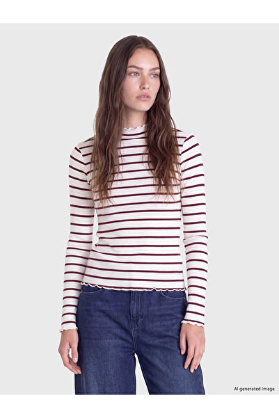 LC Waikiki Two Mt Shop Quality Lcw Modest Plum Camisole Striped Super Skinny ...
