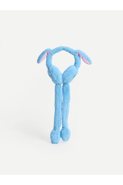 LC Waikiki Mavi Stitch Nakışlı Hareketli Kulak Detaylı Kız Çocuk Pelüş Kulaklık