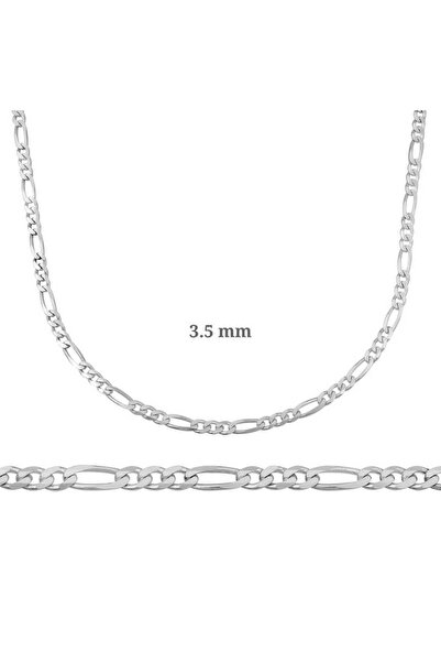BlackCraft 3.5 mm Silver Figaro Chain - 100 Microns