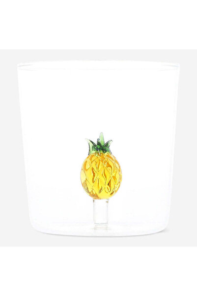 Flying Tiger Copenhagen İçinde Ananas Detaylı Cam Bardak 350 ml