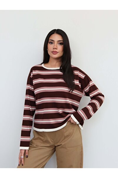 ESRAHELVACI Bisiklet Yaka Oversize Triko Bluz