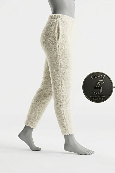 Altınay Women's Winter Plush Pajama Pants with Six Pockets, Soft and Warm Swe...