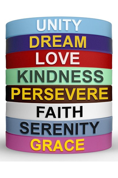 Generic Silicone Wristbands Rubber Band Bracelets - Fun Motivational Wristban...
