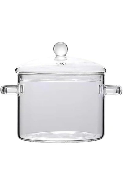 Generic Clear Glass Cooking Pot Glass Saucepan Glass Cooking Pot Glass Saucep...