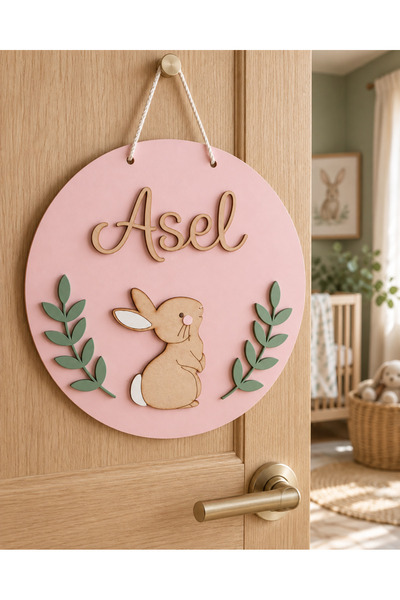 Kişiye Özel İsimli Bebek ve Çocuk Odası Kapı Süsü Dekoratif Kapı İsimliği