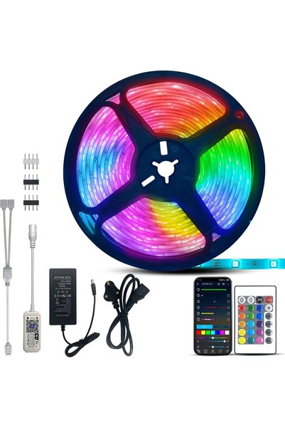 Generic شرائط إضاءة LED بطول 5 متر مع جهاز تحكم عن بعد، إضاءة ذكية بتقنية الب...
