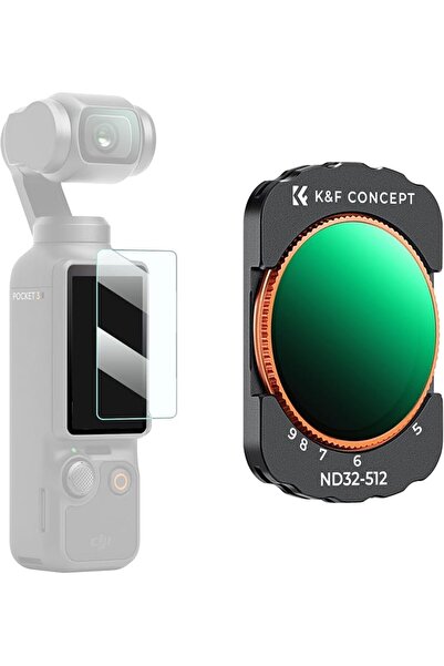 K&F CONCEPT Variable ND Filter for DJI Osmo Pocket 3 Creator Combo, ND2-32 Ne...