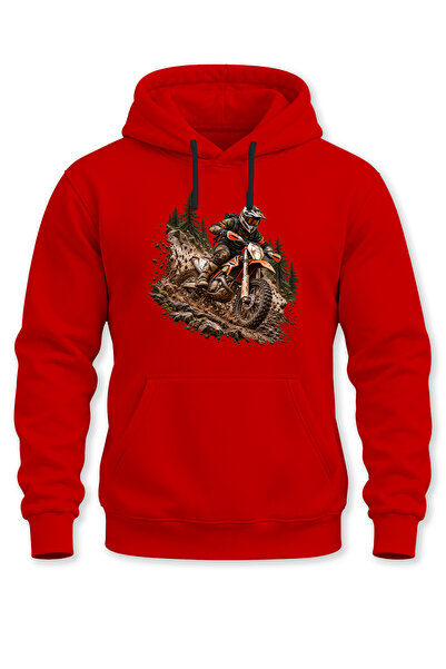 WİDİ Unisex Enduro Motorcycle Printed Hooded Sweatshirt Off Road Motocross De...