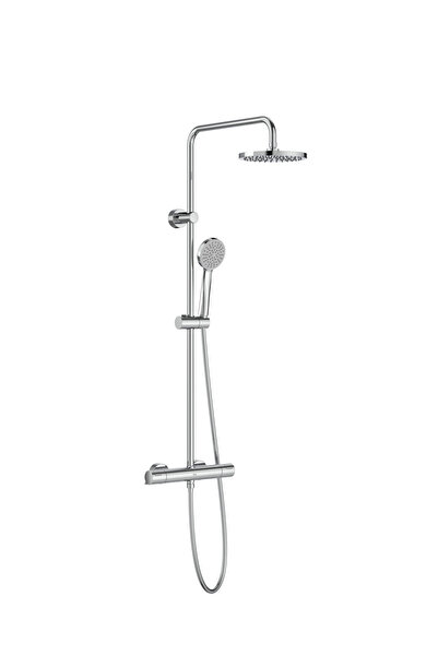 Roca Victoria-T Basic – Coloană duș cu termostat, pălărie duș ø200 mm, pară d...