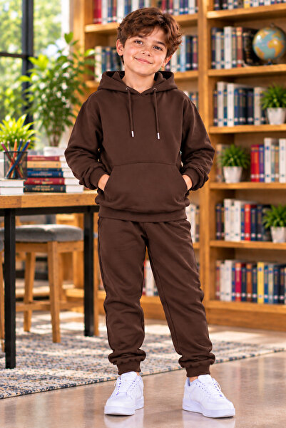 luci sports Boys' Hooded Rubberized Tracksuit with Rubberized Legs
