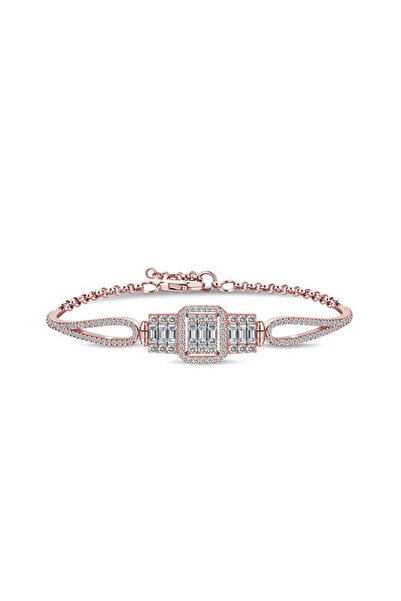BlackCraft ​ Silver Rose Baguette Bracelet
