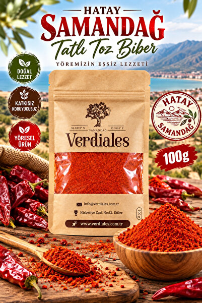 Hatay Samandağ Tatlı Toz Biber 100 g – Yöresel Yemeklik Kırmızı Toz Biber