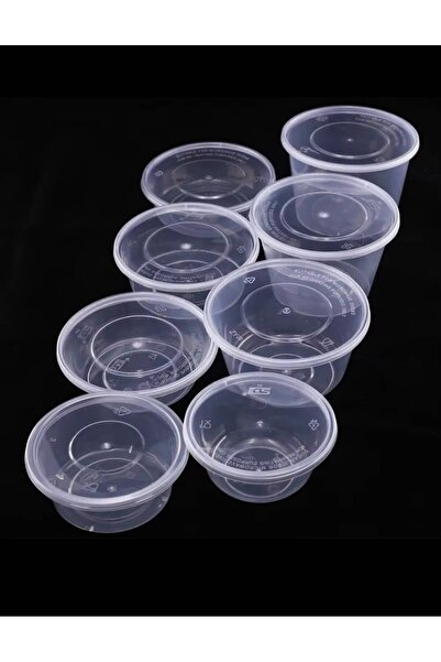 Home By SS 300 ml Disposable Food Package Containers with Lid Plastic Round C...