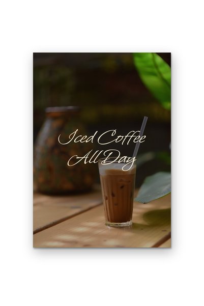 OEM Poster Cafea cu Gheata Toate Zilele, Decor Perete, Carton 250g, A4