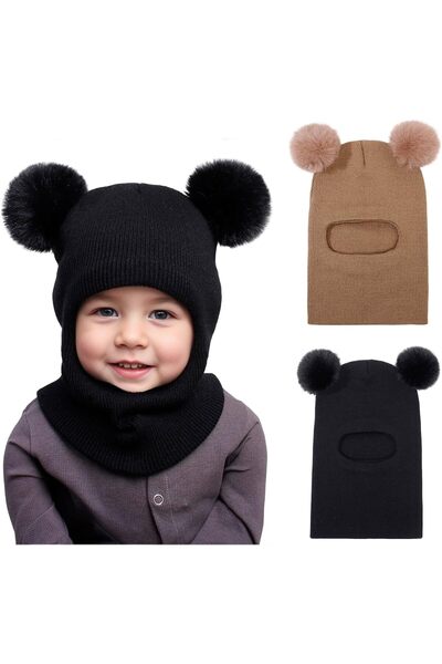 Generic Baby Winter Hat Scarf, 2 Packs Toddler Winter Hat Boys Girls Beanies ...