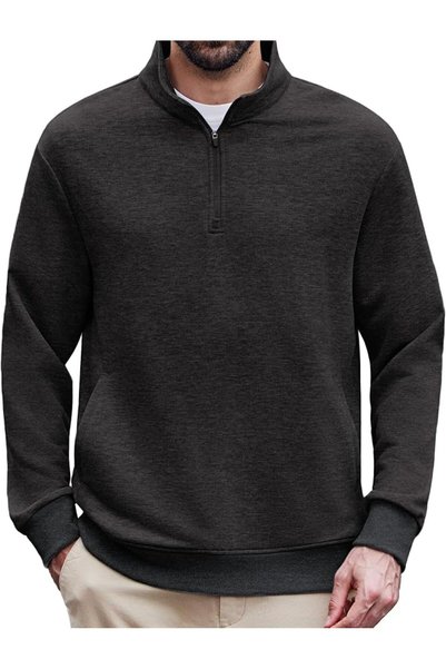 GENERAL PINSPARK Men's Quarter Zip Up Sweatshirts Midweight Mock Neck Pullove...