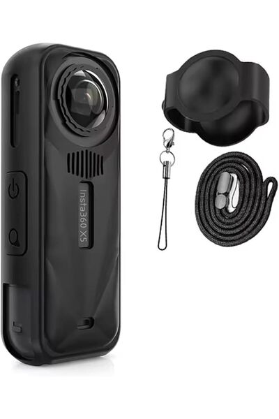 AZONEE غطاء حماية سيليكون لكاميرا Insta360 X5 مع غطاء للعدسة وحزام يد، واقي ك...