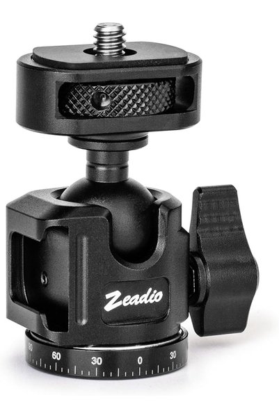 Zeadio Ball Head Mount with 1/4" & 3/8" Thread - 360° Panoramic Heavy Duty Me...