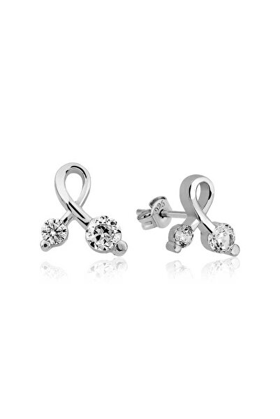 BlackCraft ​ Silver Zircon Stone Stud Earrings