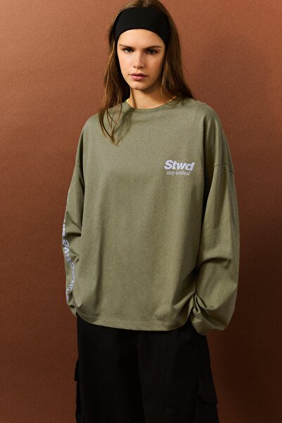 Pull & Bear STWD folyo baskılı Tişört