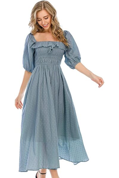 GENERAL R.Vivimos Women Summer Half Sleeve Cotton Ruffled Vintage Elegant Bac...
