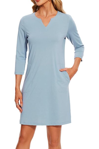 GENERAL Lightbare Women’s 3/4 Sleeve Dress with Pockets UPF 50+ Casual Sun Dr...