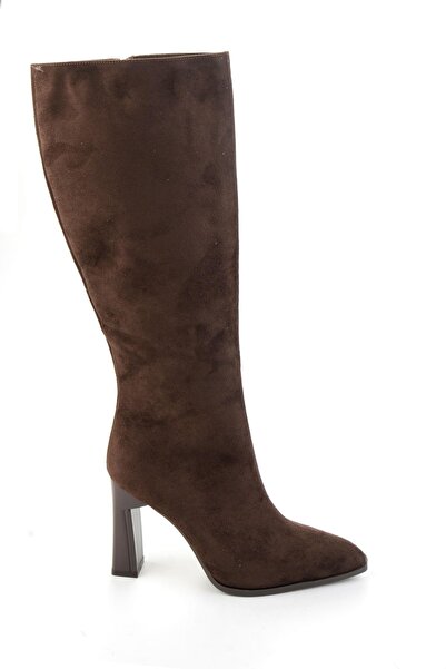 Bambi Kahve Süet Kadın Çizme K03565090472