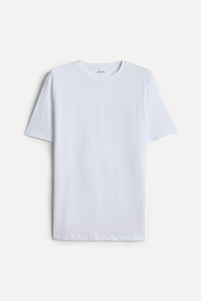 Mudo Men's White Crew Neck T-Shirt