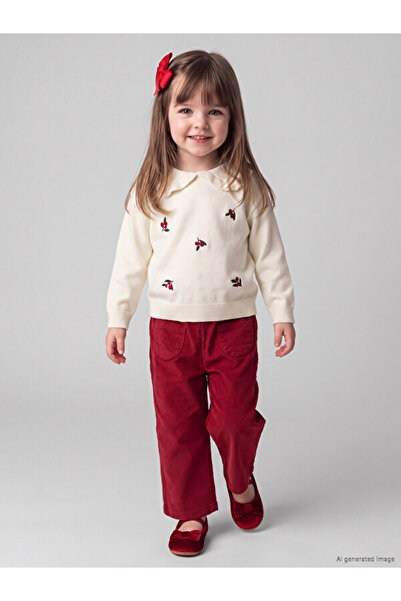 LC Waikiki Esvab • Modern & Distinctive Embroidered Baby Girl Knitwear Set