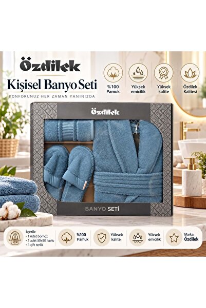 Özdilek Colourist Maldiv Kişisel Banyo Bornoz Seti (L Beden)