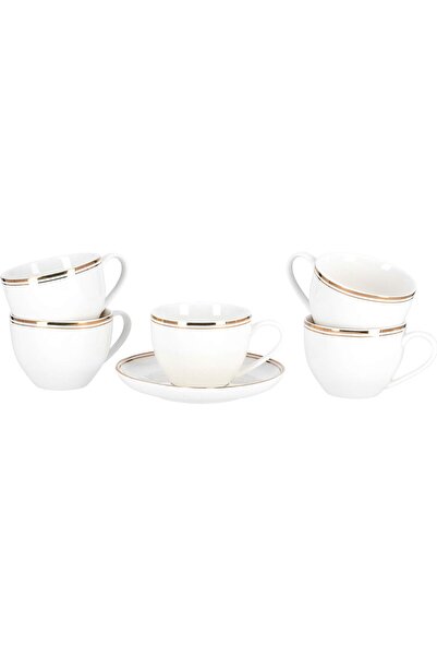Generic 220ml 12piece New bone Cup & Saucer Set, Multi-Colour, RF9653