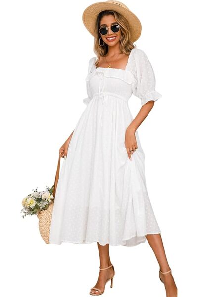 GENERAL R.Vivimos Women Summer Half Sleeve Cotton Ruffled Vintage Elegant Bac...