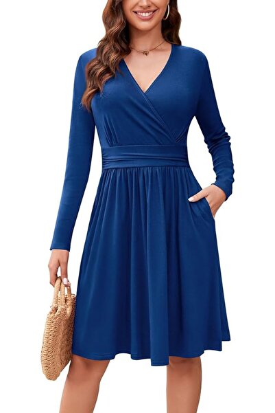 GENERAL WEACZZY Women's Summer Short Sleeve Casual Dresses V-Neck Floral Part...