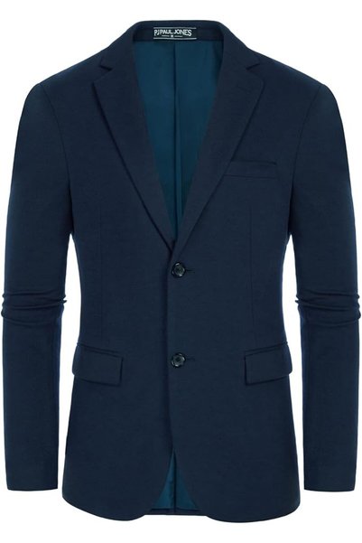 PJ PAUL JONES Men's Herringbone Blazer Jacket Lightweight Casual Knit Sport Coat