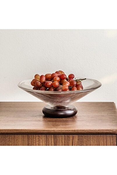 Yelajoy Glass Fruit Bowl 10 Inch, Decorative Countertop Fruit Basket, Glass V...