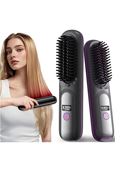 Generic Zealite Cordless Hair Straightening Brush, Rechargeable Negative Ions...