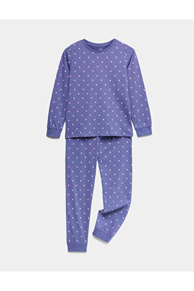 Marks & Spencer Saf Pamuklu Desenli Pijama Takımı