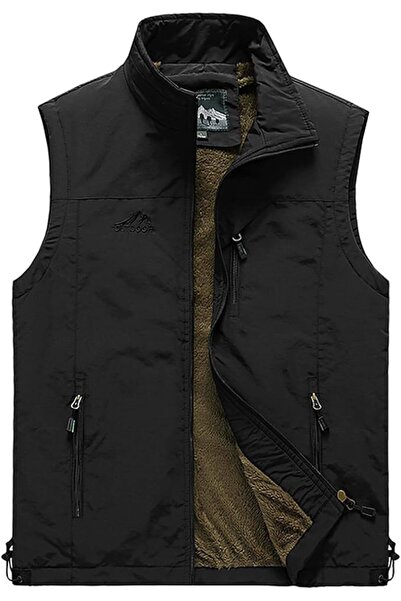 GENERAL Men's Winter Fleece Vest Outdoor Body Warmer Quilted Vest Lightweight...